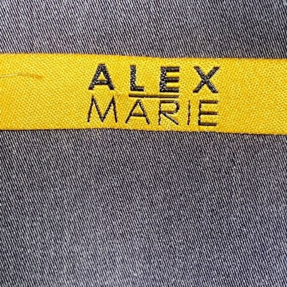 Alex Marie Gray Pencil Skirt Button Accents Size 16 Lining Business Wear Designe - Picture 6 of 12